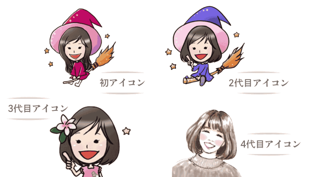 ココナラ発注した歴代アイコン画像